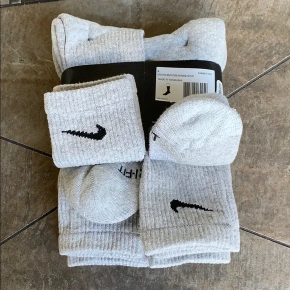 NIKE EVERYDAY CUSHIONED 6 pairs set CREW SOCKS Men’s - Picture 11 of 16